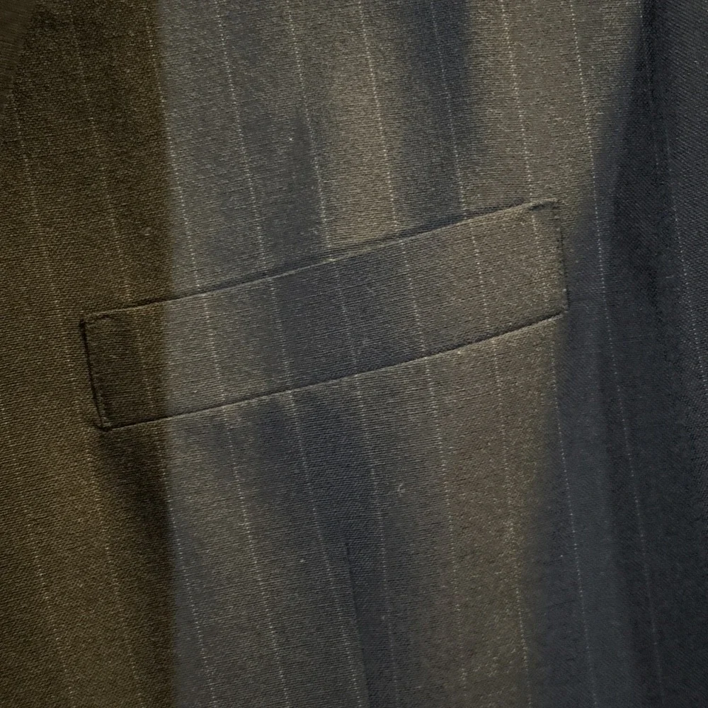 Barrington Blazer Mens 38 Short Black Pinstripe Two Buttons Wool Poly Blend